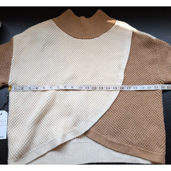 EXPRESS Women Sweater REVERSIBLE STYLE KNIT COLOR BLOCK Oversized Medium - Picture 6 of 11